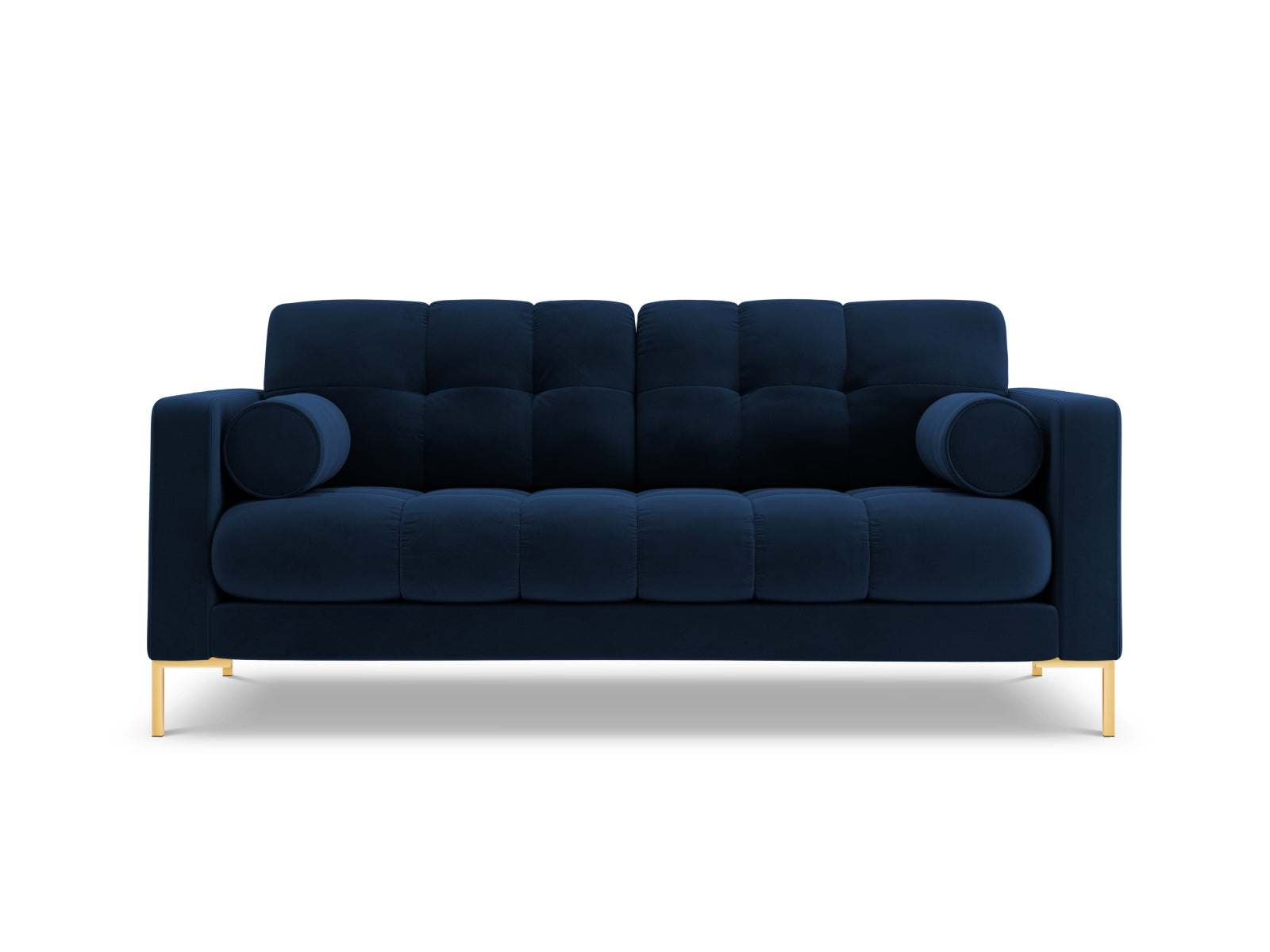 Modernes 2-Sitzer Sofa Bali in Royal Blue-Bluvel, perfekt für gemütliche Abende und stilvolle Einrichtung, von Cosmopolitan Design.