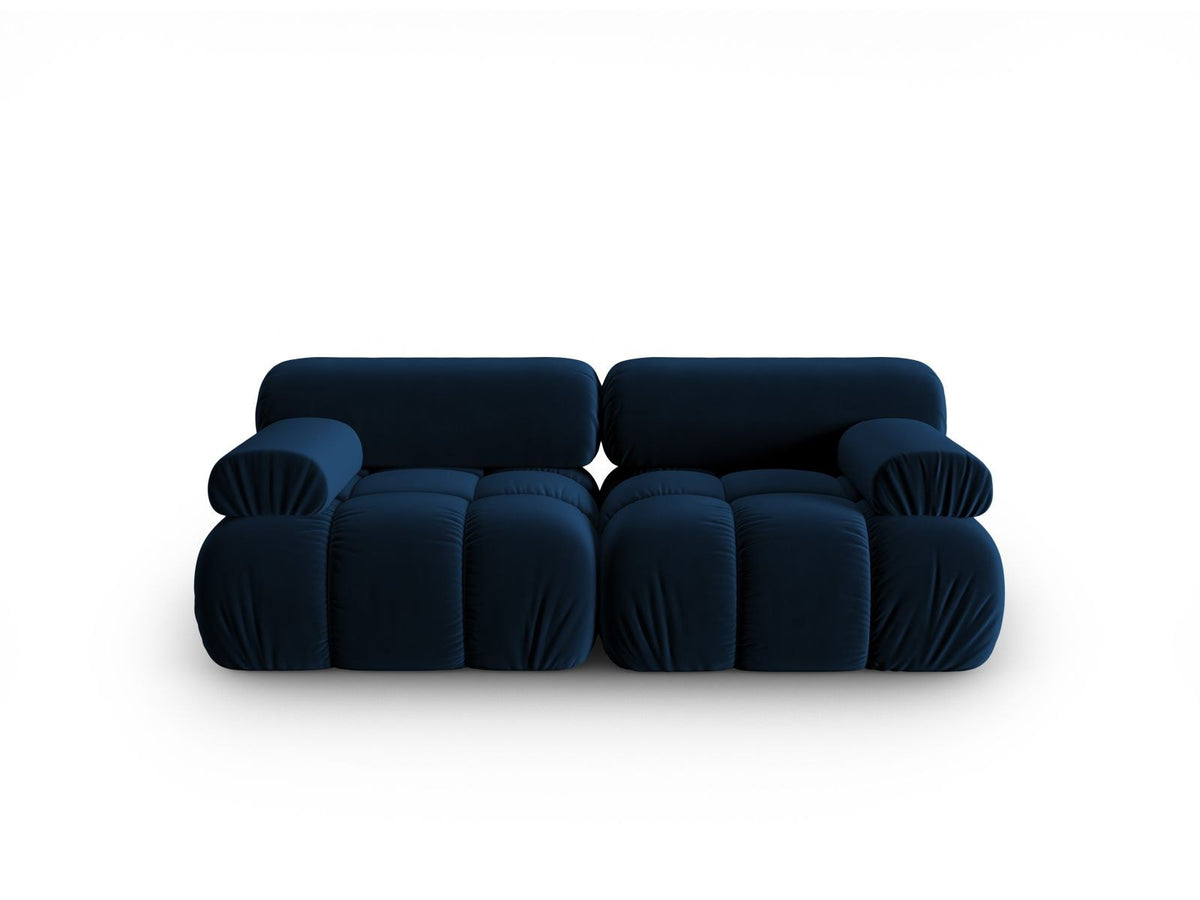 Cortina Samt-Modulsofa 2-Sitzer in Pink-Bluvel mit Samtbezug, Holzrahmen und schwarzen Kunststoffbeinen, modulares 2er Sofa