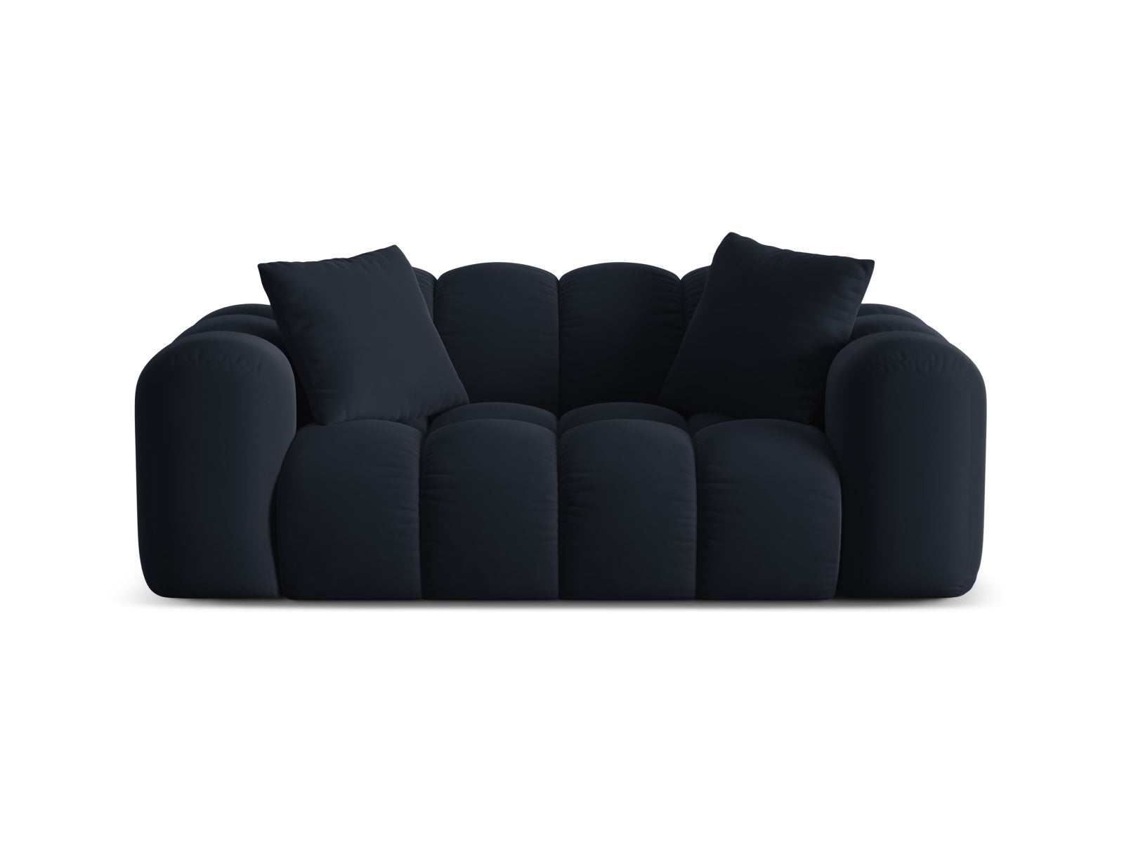 2-Sitzer Sofa Treno in Dark Blue-Bluvel präsentiert im Onlineshop von KAQTU Design AG. 2er Sofa ist von Cosmopolitan Design