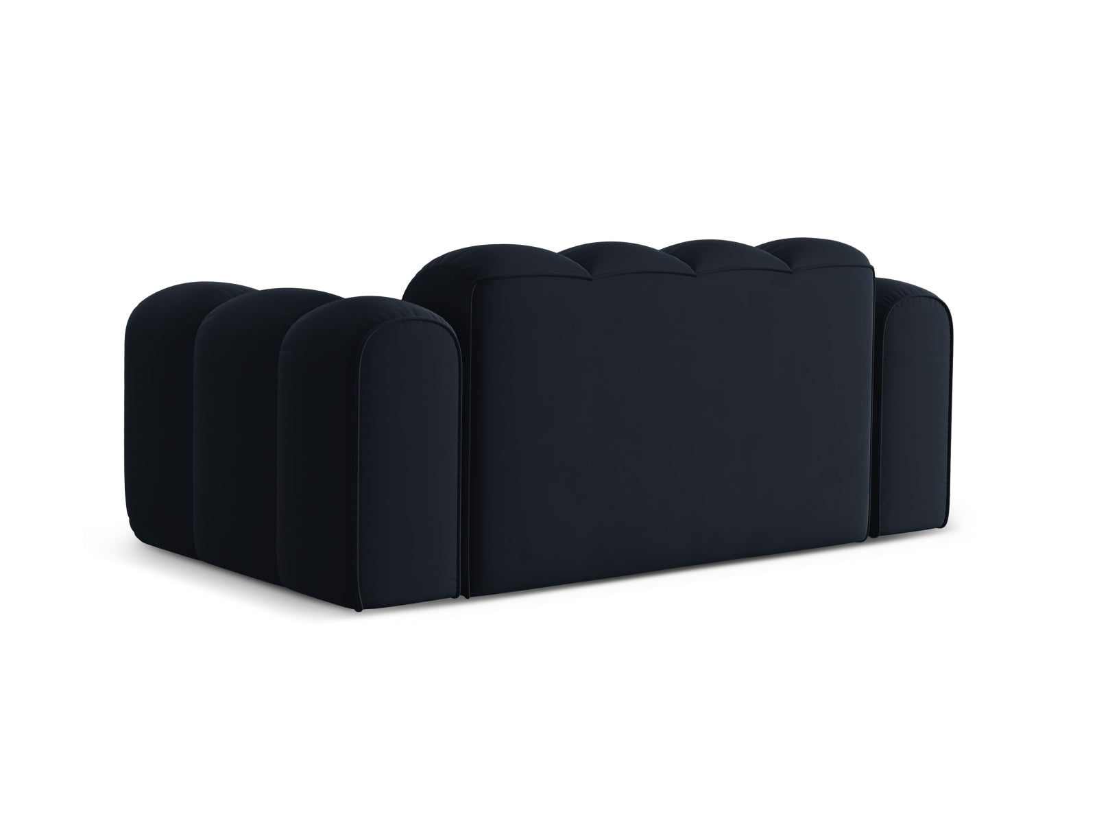 Elegantes 2-Sitzer Sofa Treno in stilvollem Blau, ideal für entspannte Abende. Hochwertige Materialien und modernes Design von Cosmopolitan Design.