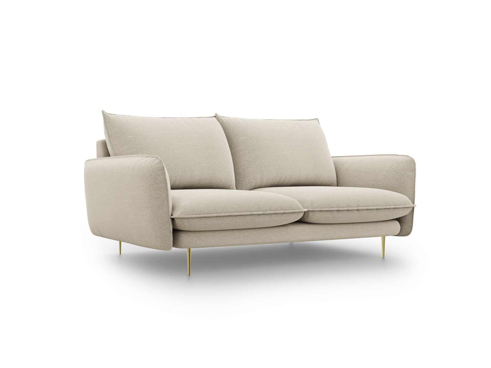 Vienna Sofa 2 Sitzer 92cm in Beige/Gold-Positano präsentiert im Onlineshop von KAQTU Design AG. 2er Sofa ist von Cosmopolitan Design