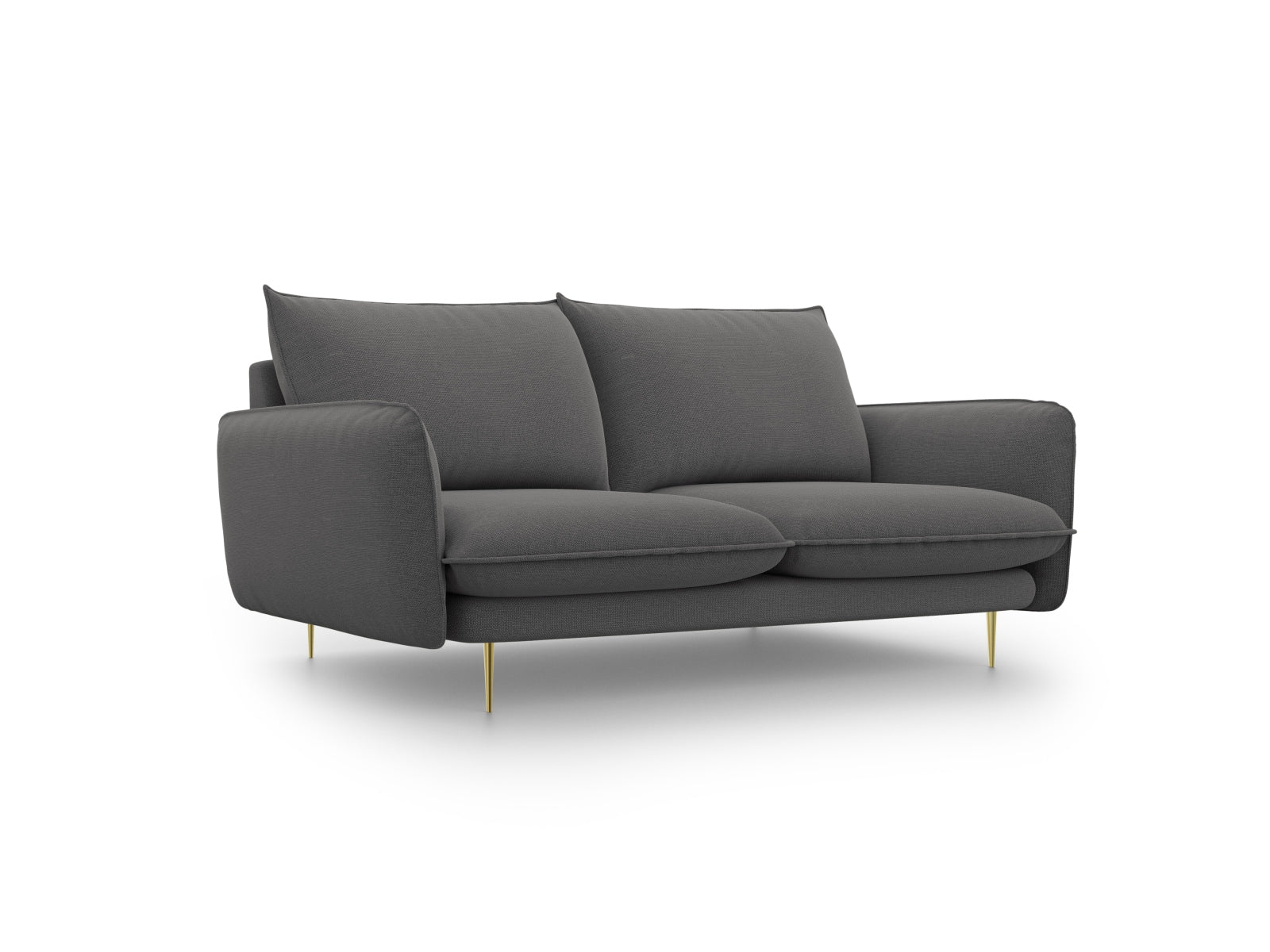 Vienna Sofa 2 Sitzer 92cm in Dark Grey/Gold-Positano präsentiert im Onlineshop von KAQTU Design AG. 2er Sofa ist von Cosmopolitan Design