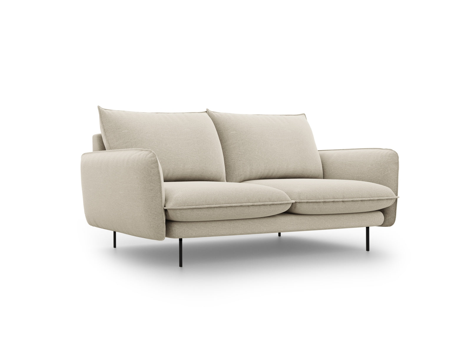 Vienna Sofa 2 Sitzer 92cm in Beige/Schwarz-Positano präsentiert im Onlineshop von KAQTU Design AG. 2er Sofa ist von Cosmopolitan Design