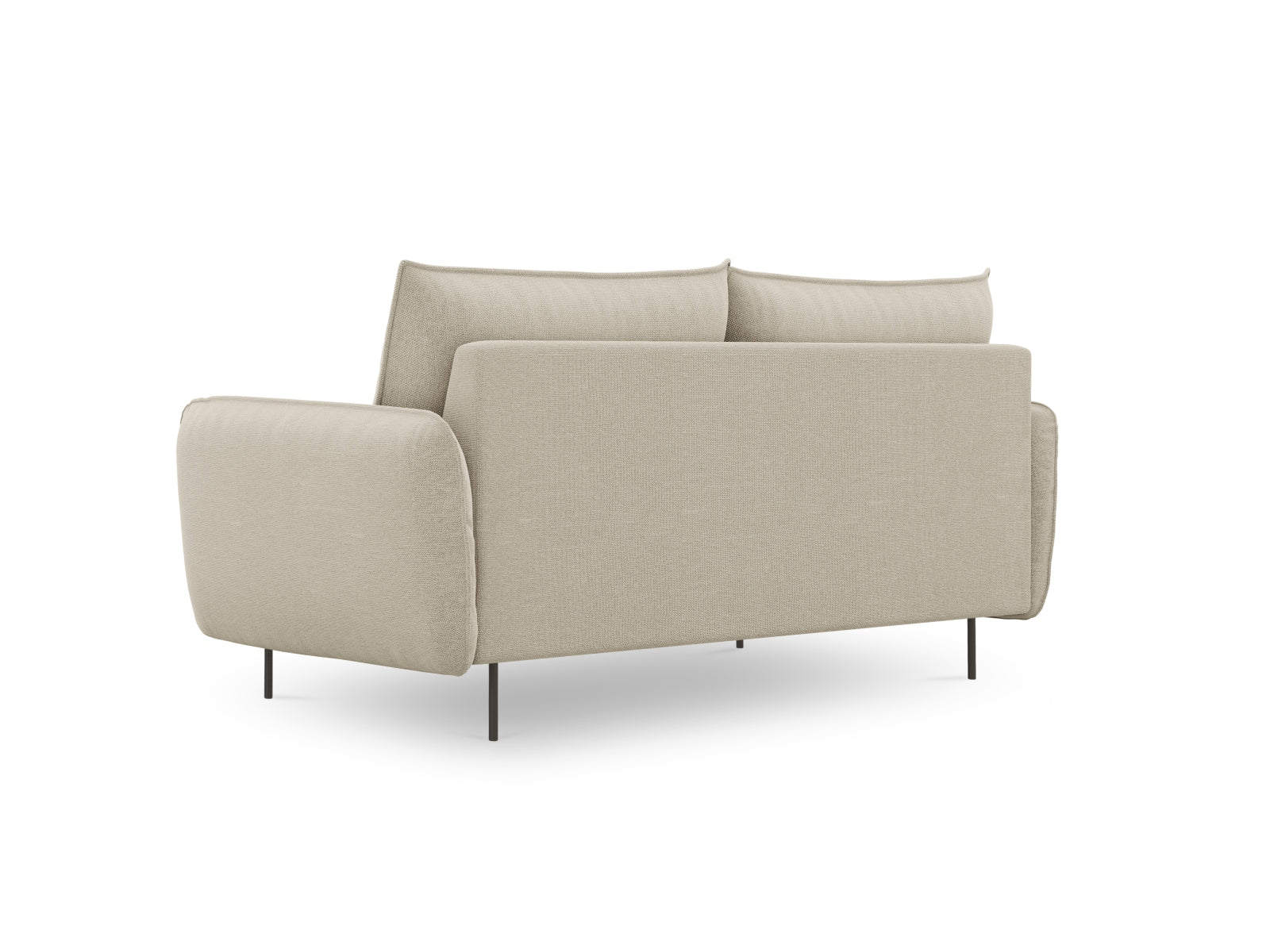 Modernes 2-Sitzer Sofa "Vienna" in Beige und Schwarz, bietet stilvollen Komfort für jedes Wohnzimmer. Ideal für zeitgemäße Einrichtung.