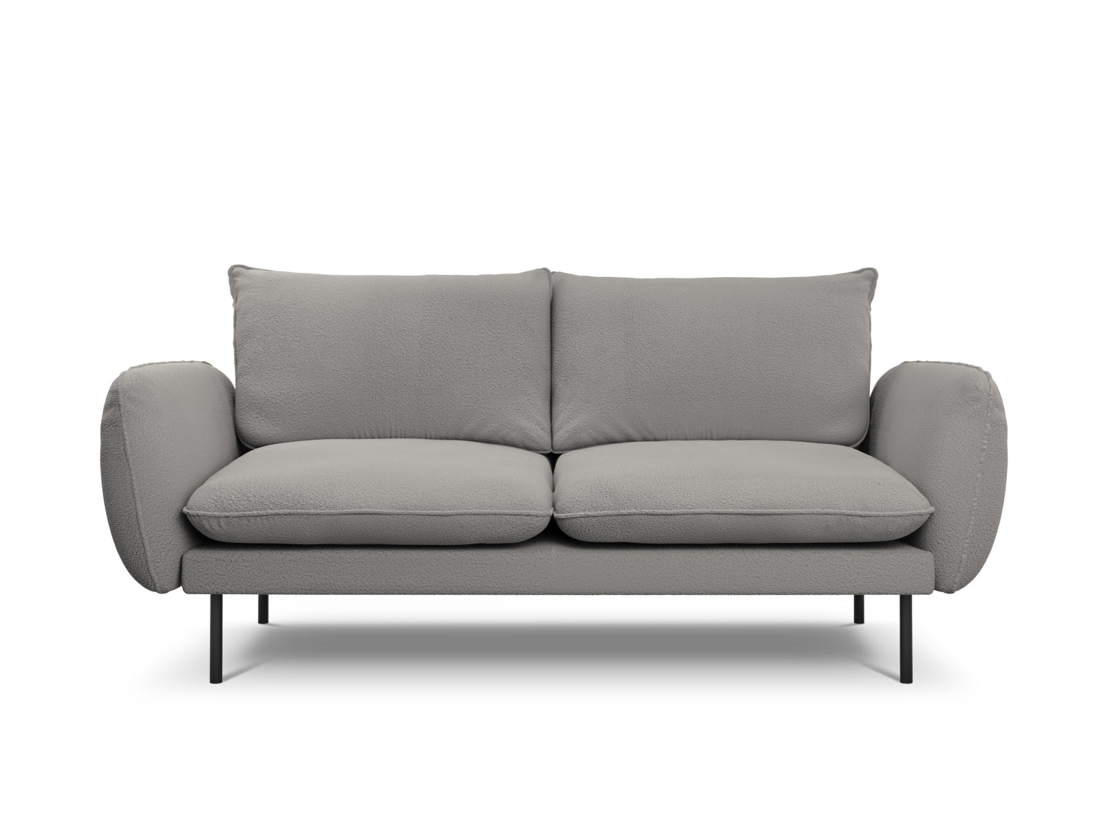 Vienna Boucle Sofa 2 Sitzer 92cm in Grey/Schwarz-Ascot präsentiert im Onlineshop von KAQTU Design AG. 3er Sofa ist von Cosmopolitan Design