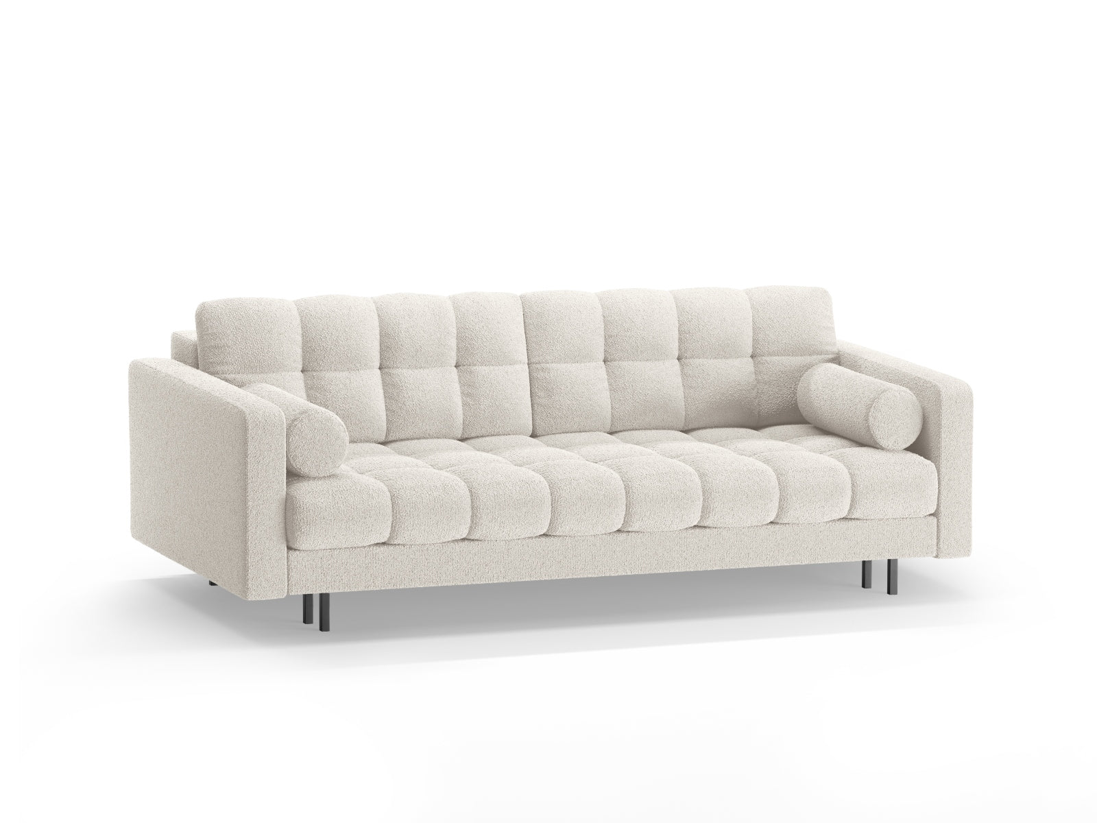 Elegantes 3-Sitzer Sofa Bali in White-Baloo, ideal für Wohnräume, bietet Schlaffunktion und praktischen Stauraum.