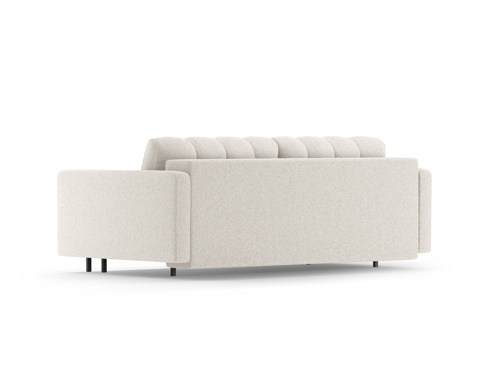 Elegantes 3-Sitzer Sofa Bali in Weiß, ideal für Wohnräume, bietet praktische Schlaffunktion und zusätzlichen Stauraum für mehr Komfort.