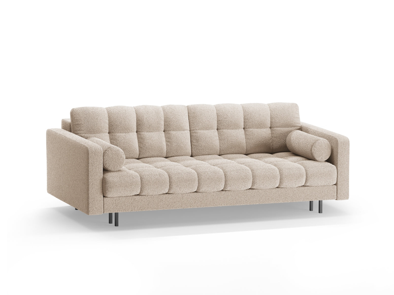 Beige 3-Sitzer Sofa Bali von Cosmopolitan Design, vielseitig mit Schlaffunktion und Stauraum, ideal für modernes Wohnen.