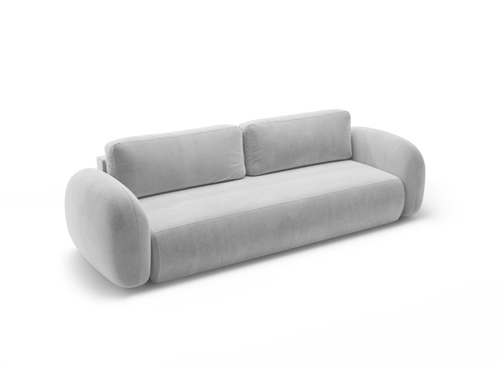 Tonale Velour Sofa mit Schlaffunktion und Stauraum 3 Sitzer in Grey präsentiert im Onlineshop von KAQTU Design AG. Bettsofa ist von Cosmopolitan Design
