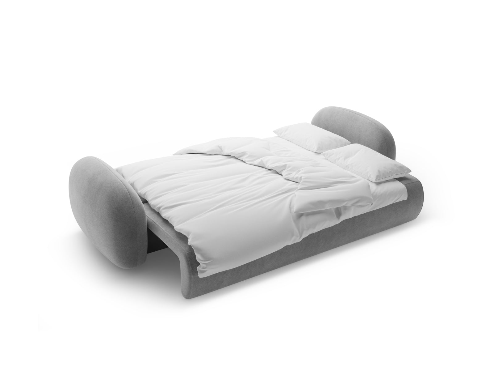 Tonale Velour Sofa mit Schlaffunktion und Stauraum 3 Sitzer in Dark Grey präsentiert im Onlineshop von KAQTU Design AG. Bettsofa ist von Cosmopolitan Design
