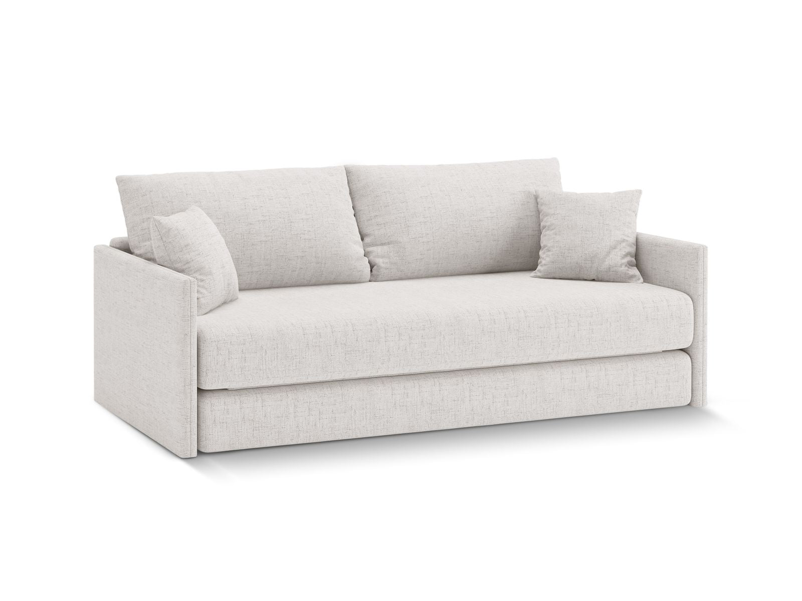 Elegantes 3-Sitzer Sofa Shannon in hellem Beige, ideal als Bettsofa für stilvolle Wohnräume, präsentiert von Cosmopolitan Design.