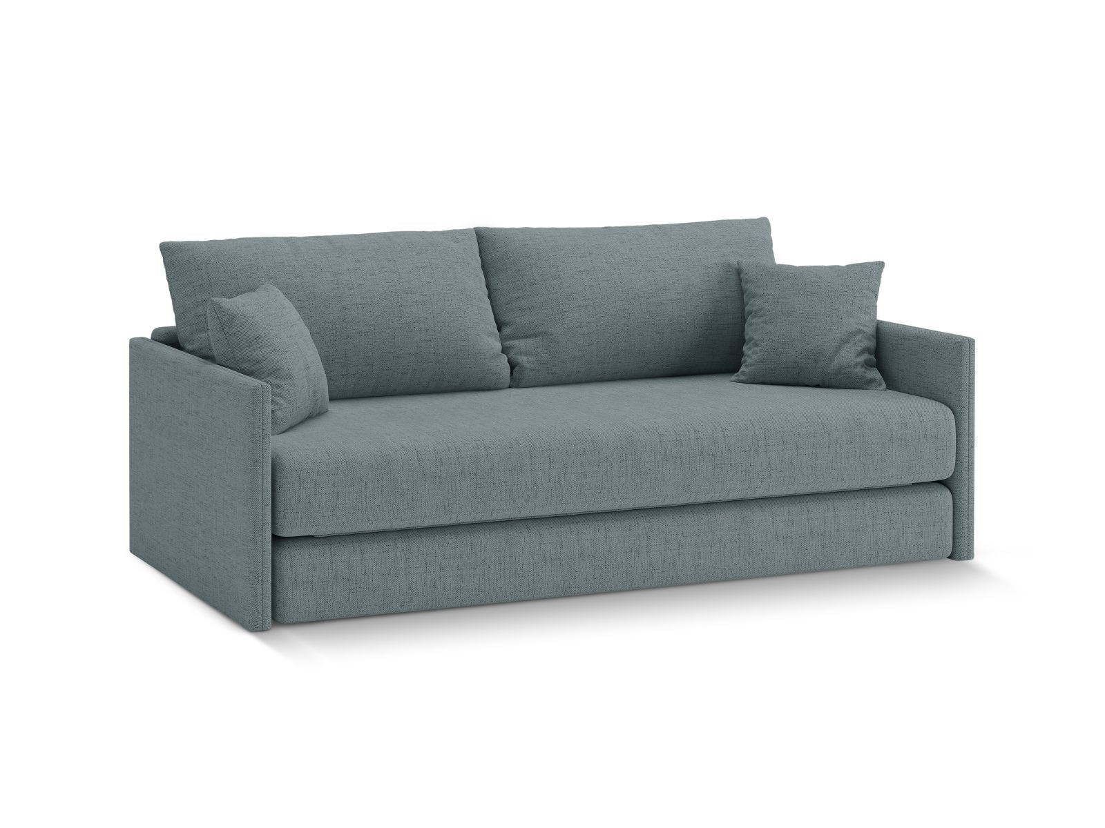 Elegantes 3-Sitzer Sofa Shannon in sanftem Hellblau, ideal als Bettsofa für stilvolle Wohnräume, präsentiert von Cosmopolitan Design.