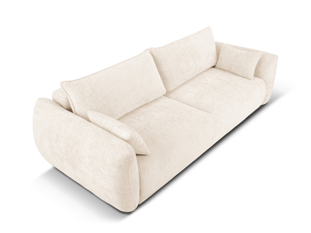 Bettsofa Matera von Cosmopolitan Design, 3-Sitzer mit Stoffbezug und schwarzen Kunststoffbeinen