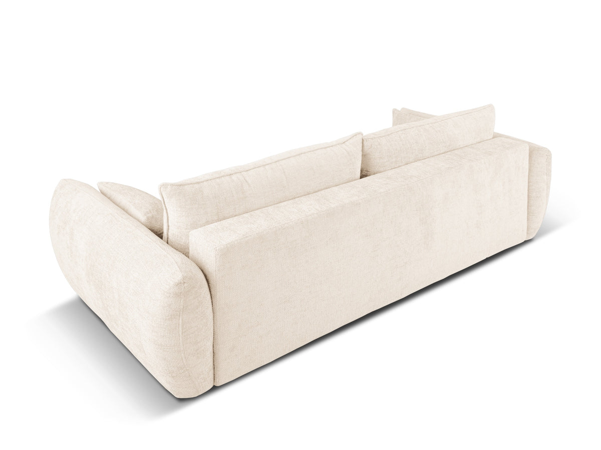 Bettsofa Matera von Cosmopolitan Design, 3-Sitzer mit Stoffbezug und schwarzen Kunststoffbeinen