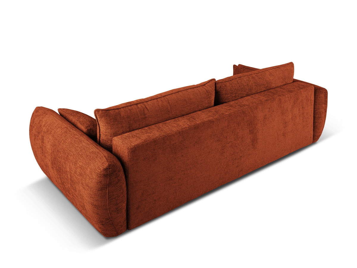 Bettsofa Matera von Cosmopolitan Design, 3-Sitzer mit Stoffbezug und schwarzen Kunststoffbeinen