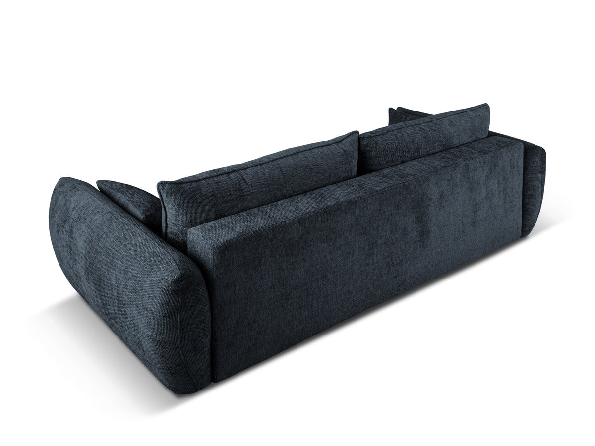 Bettsofa Matera von Cosmopolitan Design, 3-Sitzer mit Stoffbezug und schwarzen Kunststoffbeinen