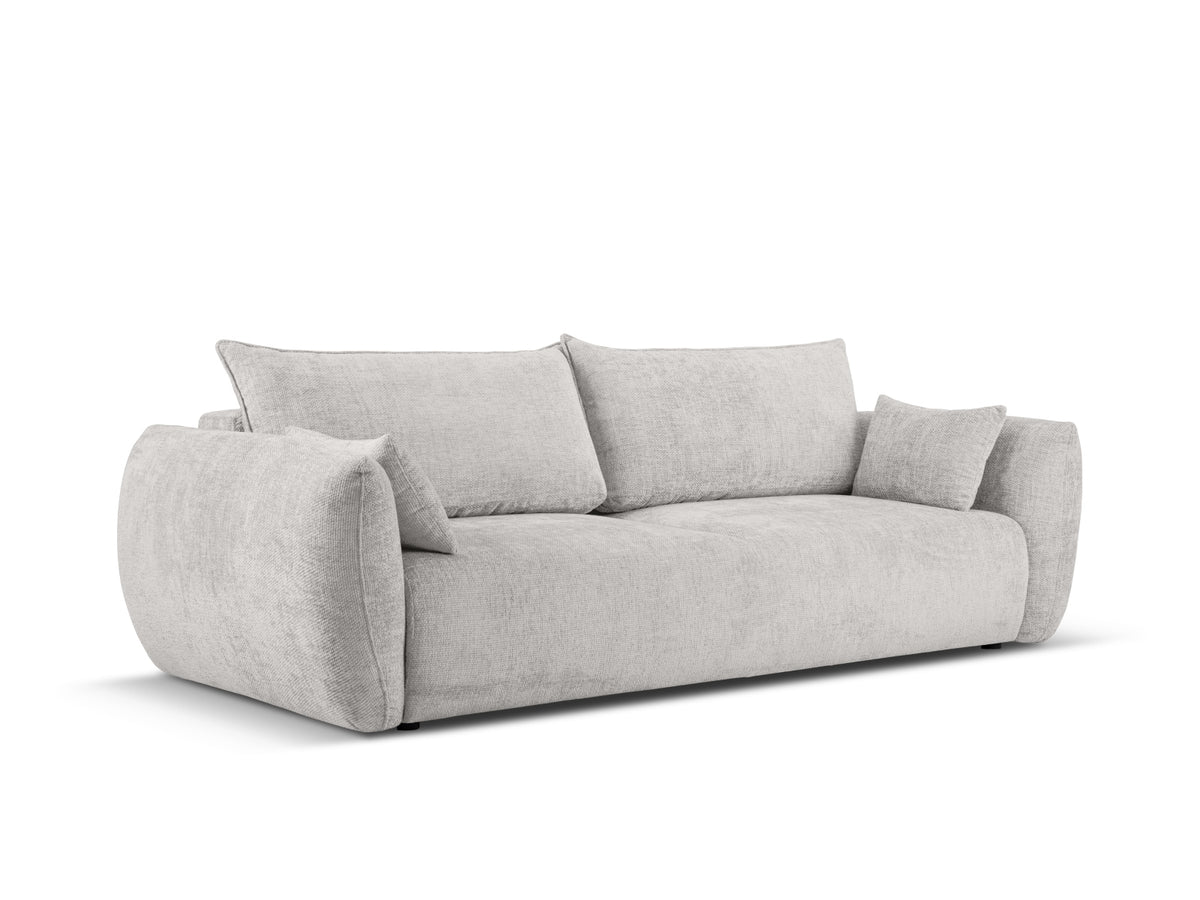 Bettsofa Matera von Cosmopolitan Design, 3-Sitzer mit Stoffbezug und schwarzen Kunststoffbeinen