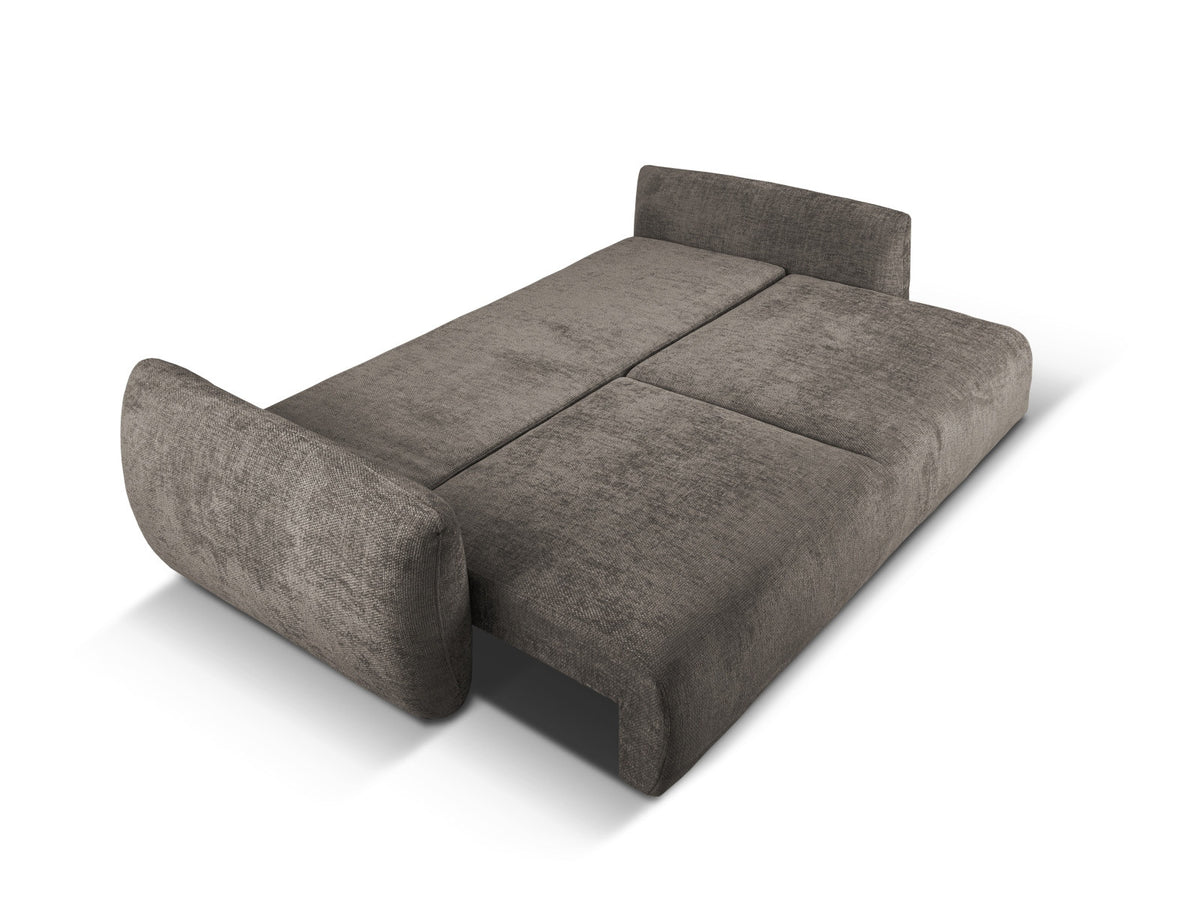 Bettsofa Matera von Cosmopolitan Design, 3-Sitzer mit Stoffbezug und schwarzen Kunststoffbeinen
