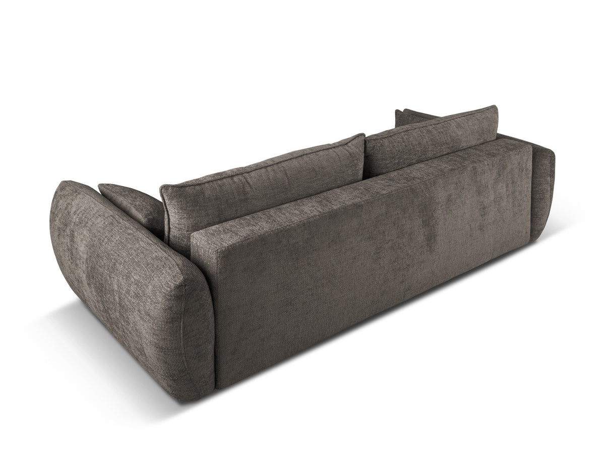 Bettsofa Matera von Cosmopolitan Design, 3-Sitzer mit Stoffbezug und schwarzen Kunststoffbeinen