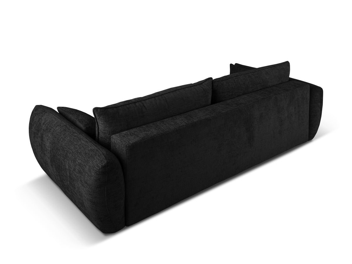Bettsofa Matera von Cosmopolitan Design, 3-Sitzer mit Stoffbezug und schwarzen Kunststoffbeinen