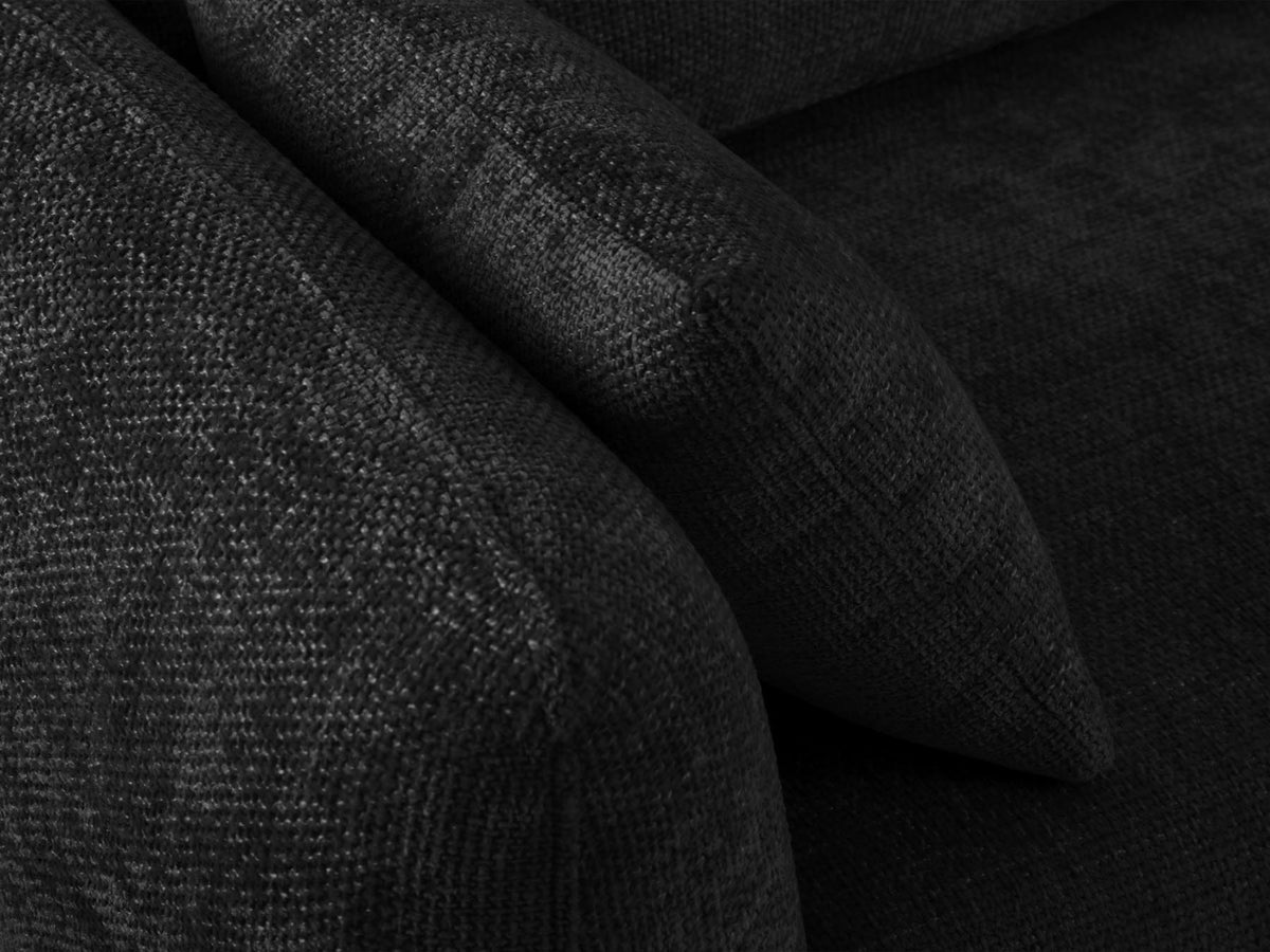 Bettsofa Matera von Cosmopolitan Design, 3-Sitzer mit Stoffbezug und schwarzen Kunststoffbeinen