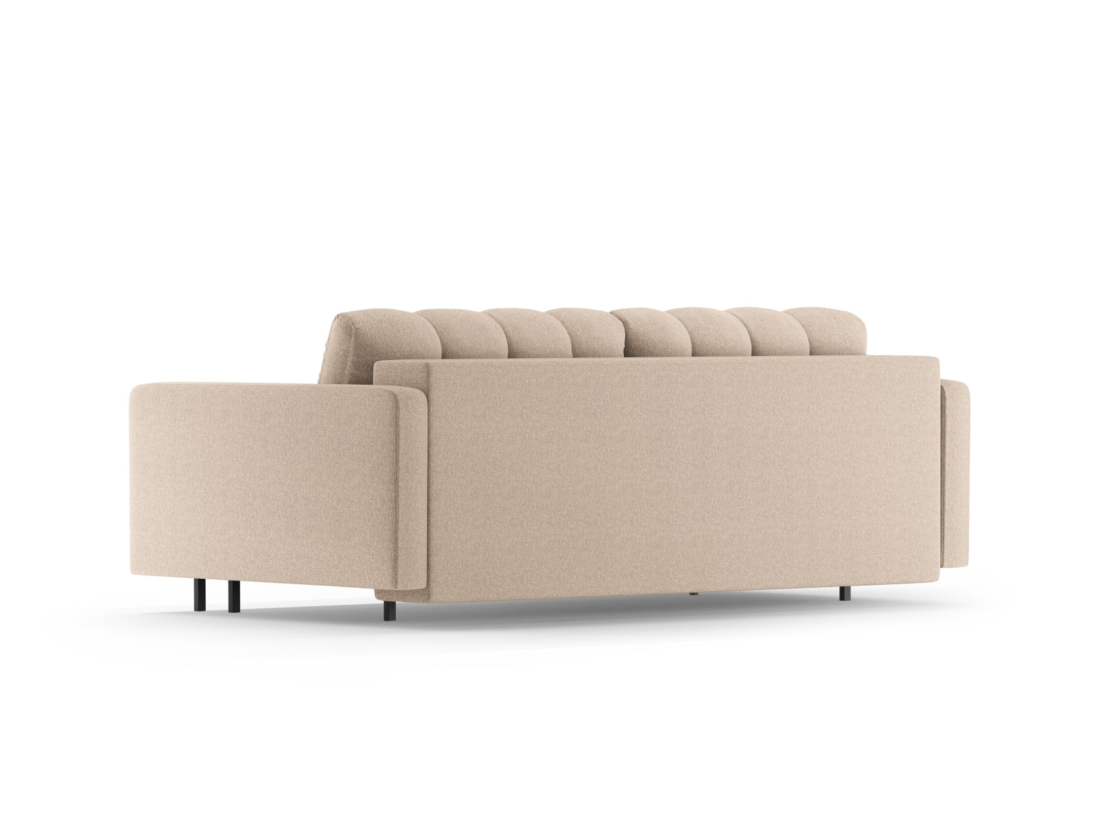 Beige 3-Sitzer Sofa Bali von Cosmopolitan Design, ideal für moderne Wohnräume, bietet Schlaffunktion und cleveren Stauraum.