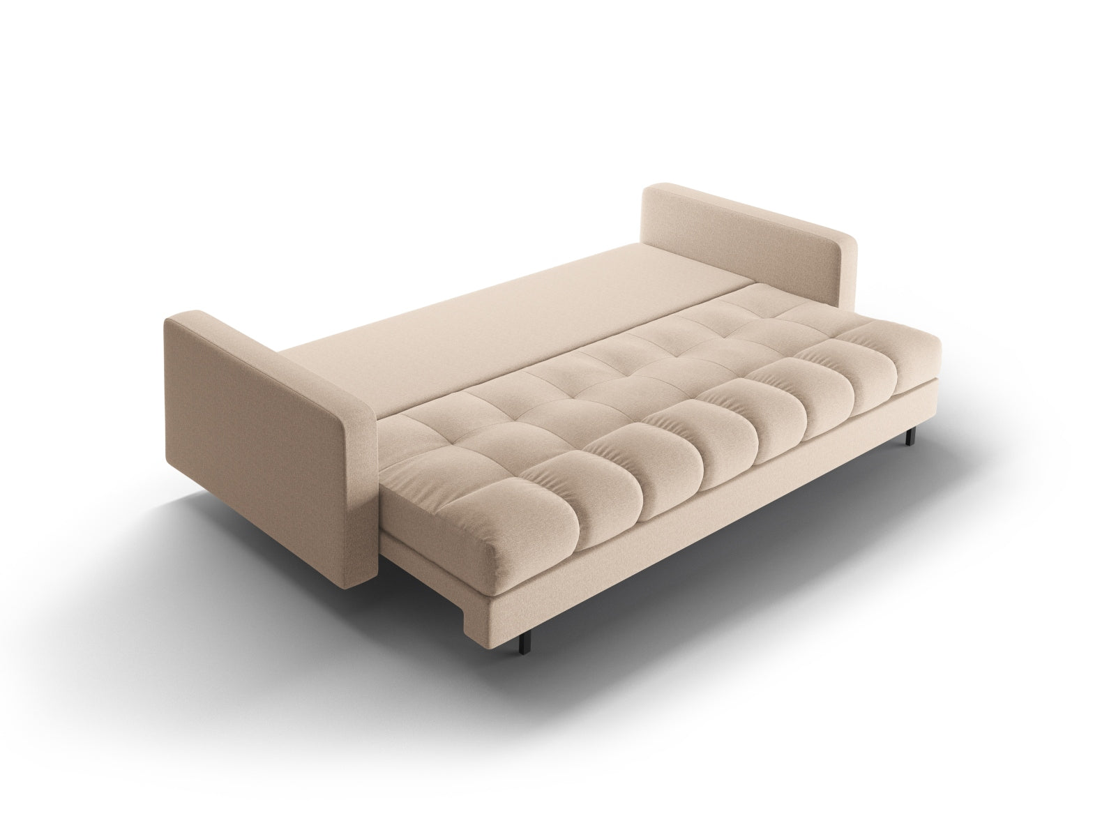 Beige 3-Sitzer Sofa Bali von Cosmopolitan Design, stilvolles Bettsofa mit praktischer Schlaffunktion und integriertem Stauraum für jeden Raum.