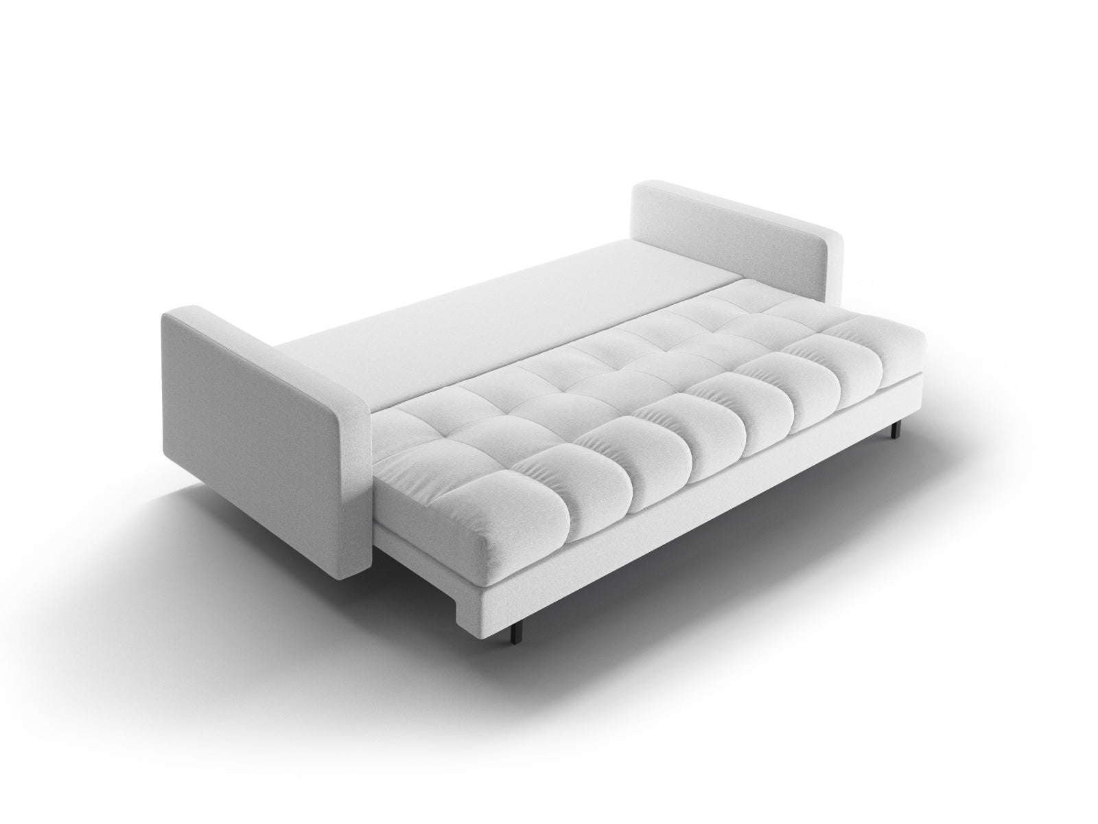 Modernes 3-Sitzer Bettsofa Bali in stilvollem Grau, perfekt für entspannte Abende, mit cleverer Schlaffunktion und integriertem Stauraum.
