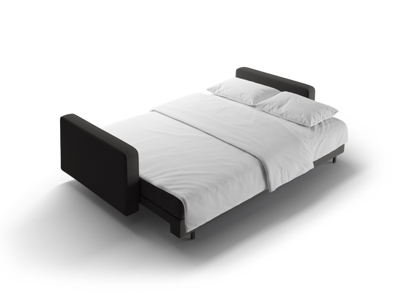 Modernes 3-Sitzer Sofa Bali in elegantem Dunkelgrau, bietet eine praktische Schlaffunktion und Stauraum für zusätzlichen Komfort.