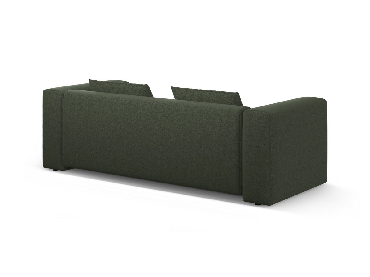 Beiges Bettsofa Verona von Cosmopolitan Design mit Sorella-Polsterstoff, Massivholzrahmen, Bettkasten und schwarzen Kunststoffbeinen.