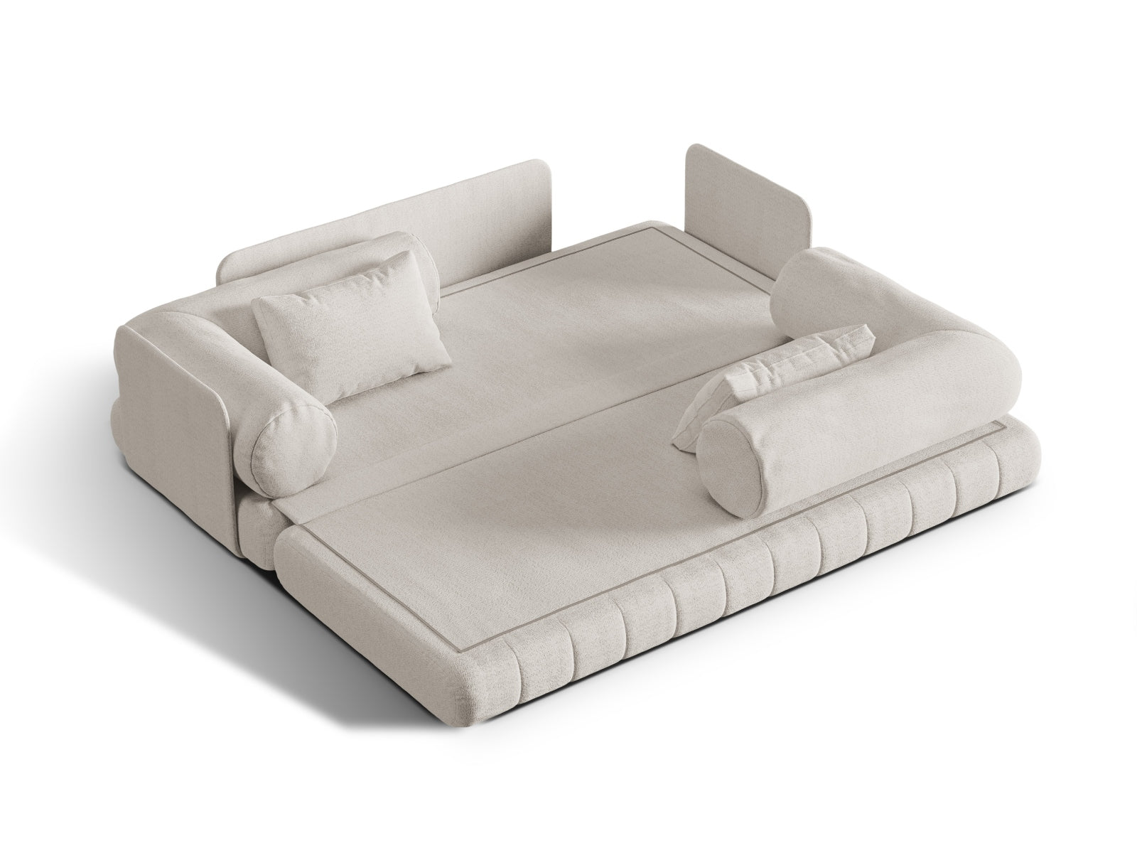 Kemi Sofa mit Schlaffunktion 3 Sitzer in Light Beige präsentiert im Onlineshop von KAQTU Design AG. Bettsofa ist von Cosmopolitan Design