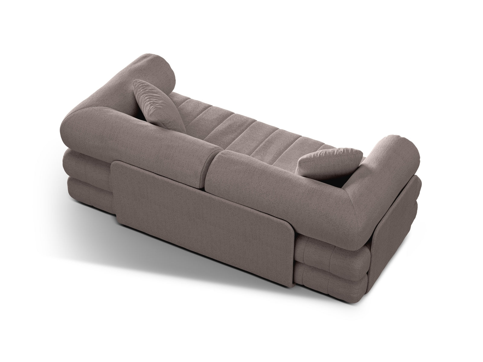 Modernes Kemi 3-Sitzer Sofa in Warm Grey-CORAL, ideal für Wohnzimmer und Gästezimmer, mit praktischer Schlaffunktion für zusätzlichen Komfort.