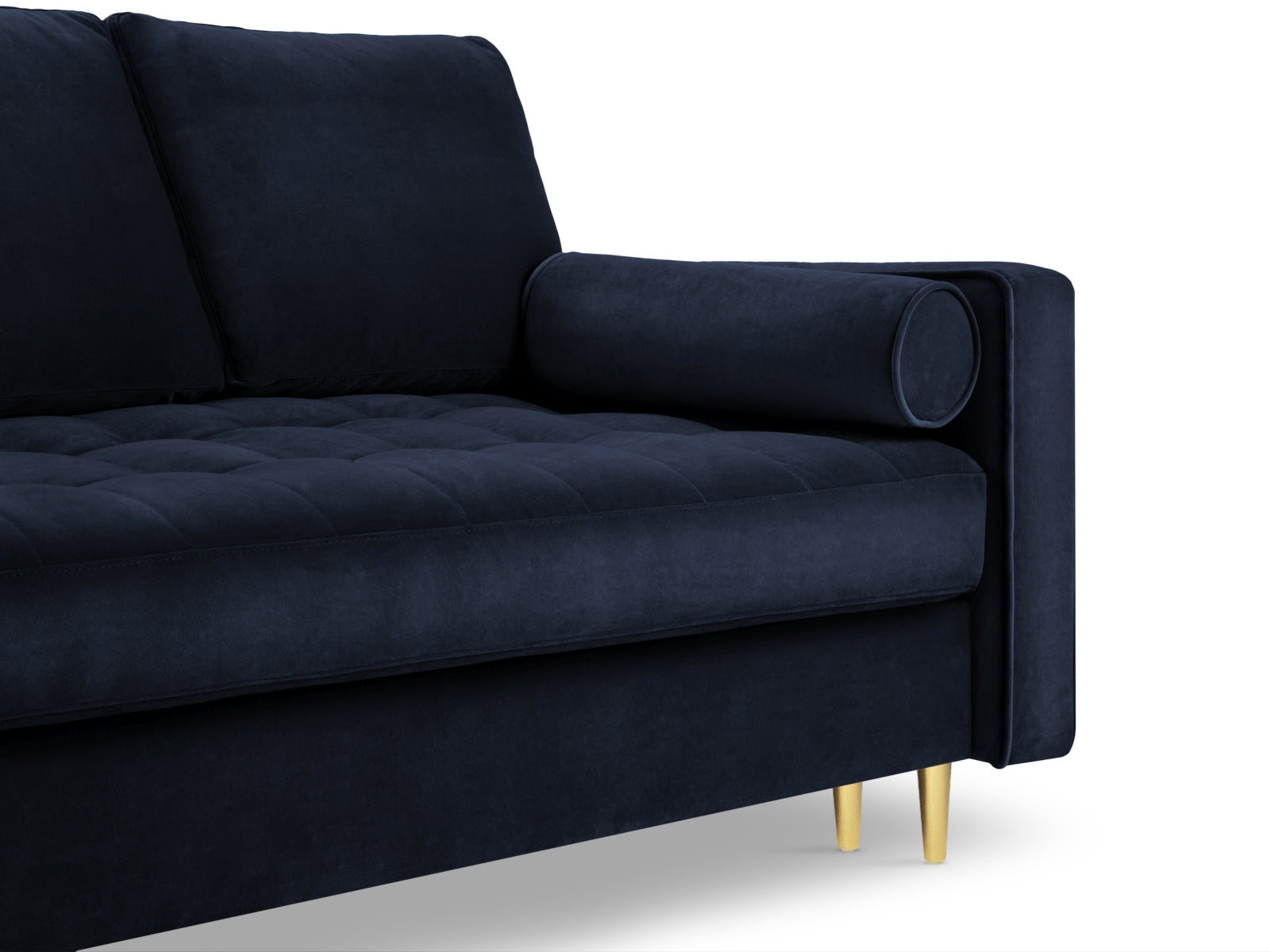 Elegantes 3-Sitzer Sofa Aspen in Royal Blue, ideal für moderne Wohnräume, bietet zusätzlichen Schlafplatz und praktischen Stauraum.