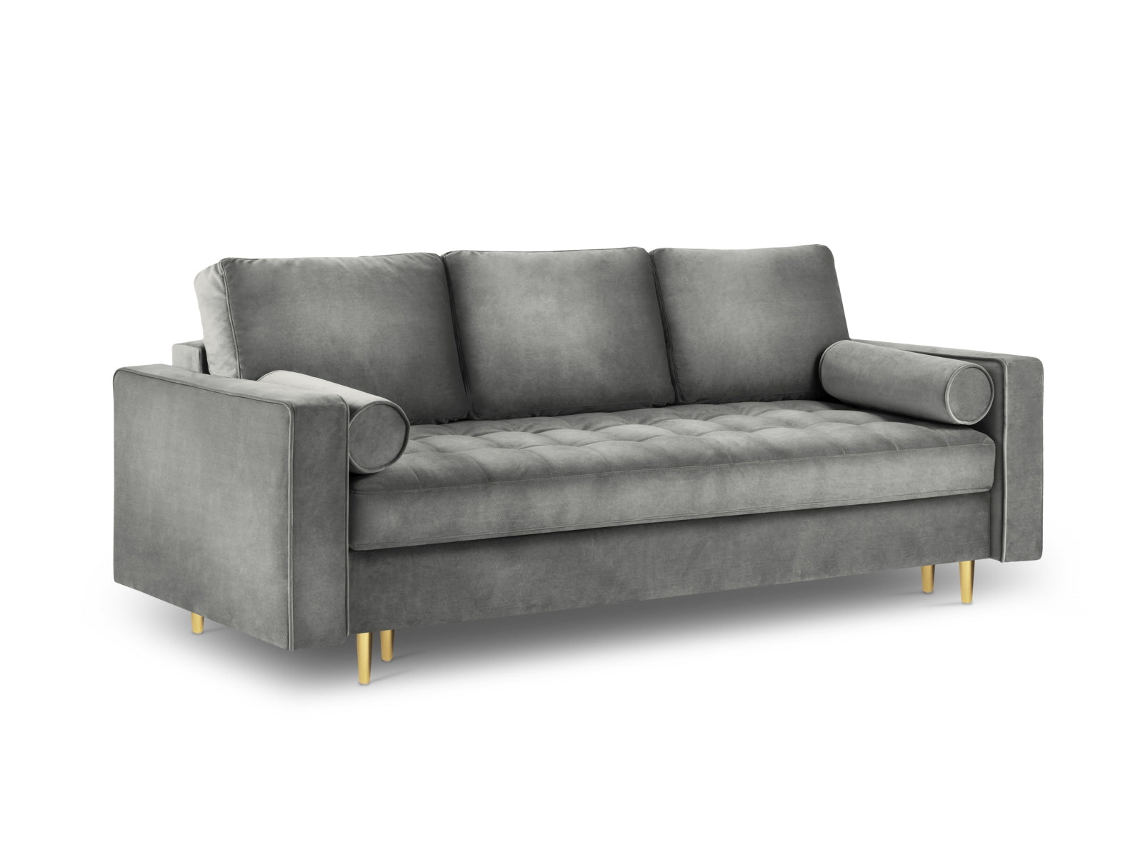 Modernes 3-Sitzer Sofa Aspen, ideal für Gästeübernachtungen, bietet zusätzlichen Stauraum und fügt sich harmonisch in jedes Wohnambiente ein.