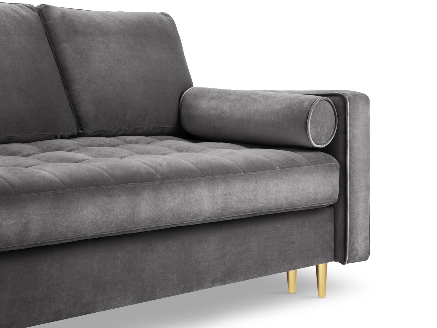 Elegantes 3-Sitzer Bettsofa Aspen in Dunkelgrau, ideal für Gästeübernachtungen und zur Aufbewahrung von Decken und Kissen.