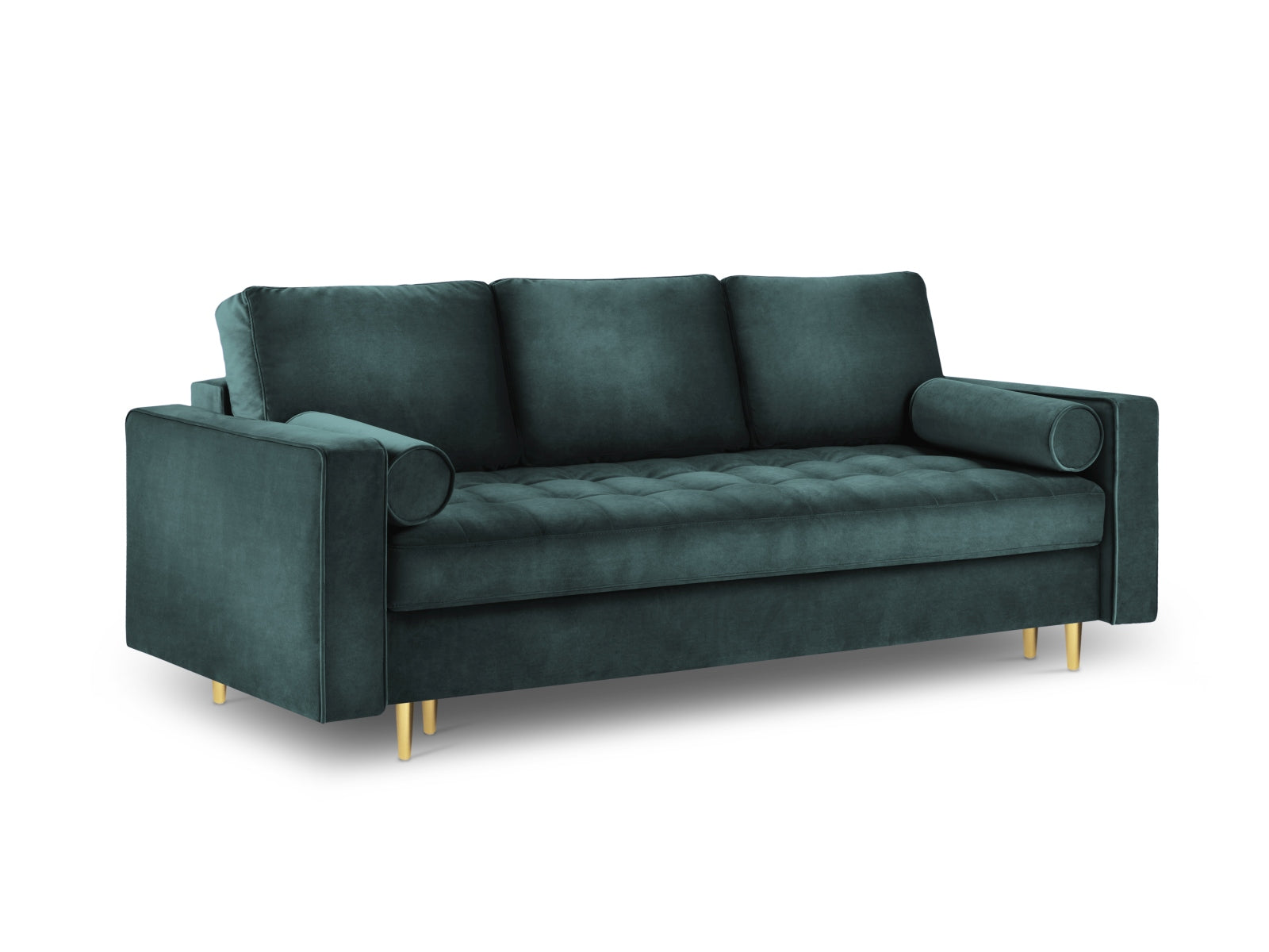3-Sitzer Sofa Aspen mit Schlaffunktion und Stauraum in Petrol-Salvador präsentiert im Onlineshop von KAQTU Design AG. Bettsofa ist von Cosmopolitan Design