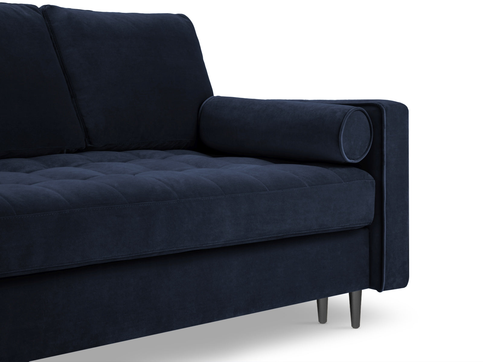 Stylisches 3-Sitzer Sofa Aspen in Royal Blue, perfekt für jedes Wohnzimmer, mit cleverer Schlaffunktion und integriertem Stauraum.