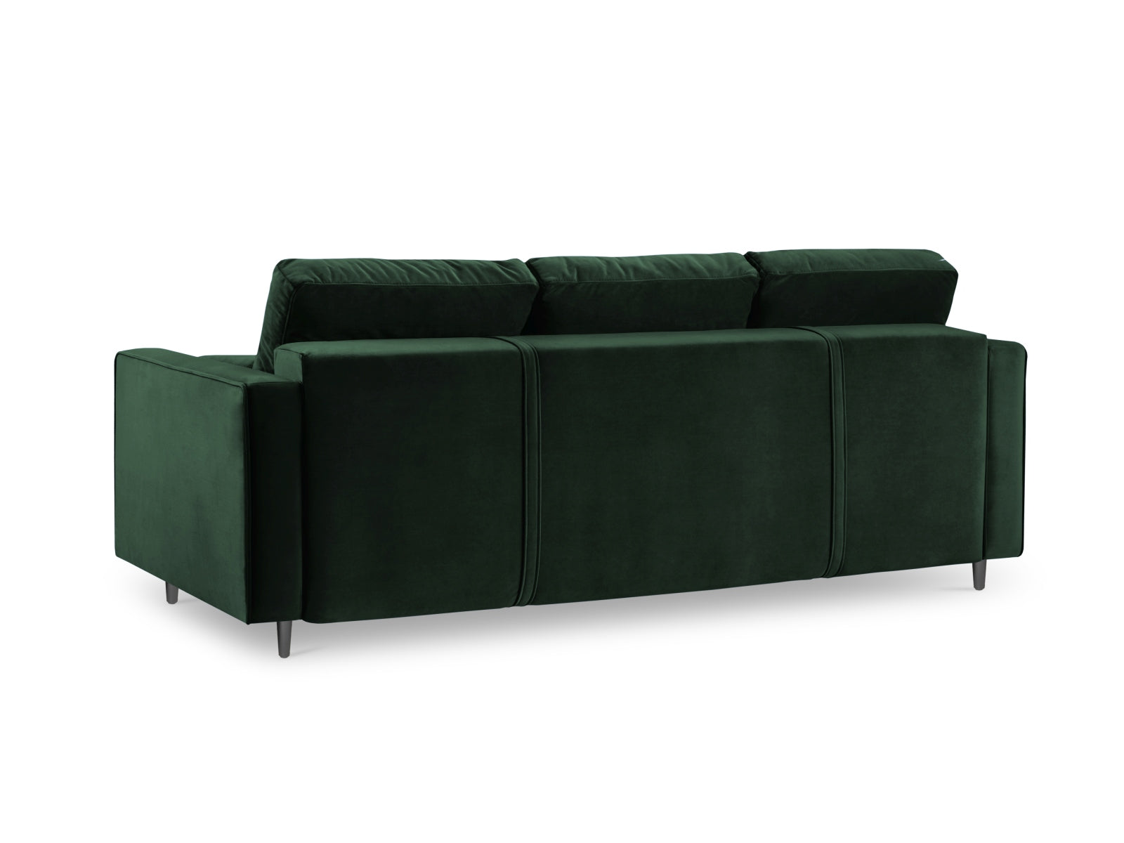 Modernes 3-Sitzer Sofa Aspen in stilvollem Grün, vielseitig einsetzbar als Schlafsofa mit integriertem Stauraum für zusätzlichen Komfort.