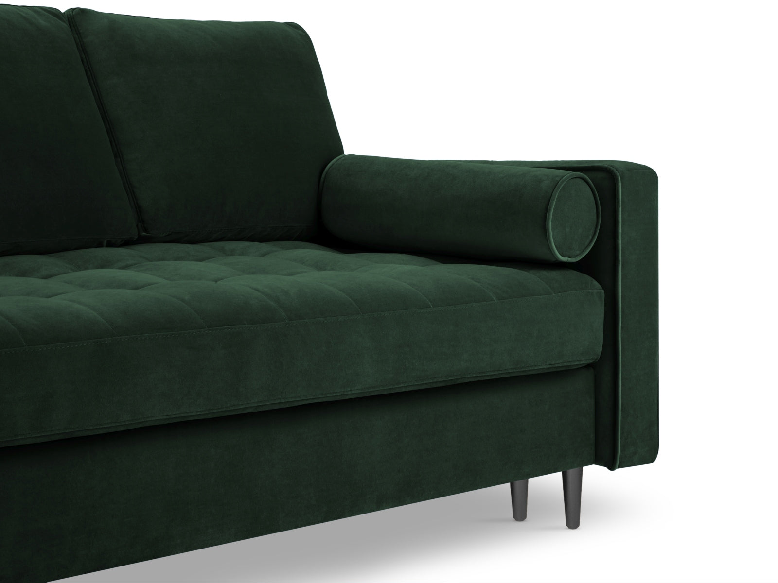 Modernes 3-Sitzer Sofa Aspen in stilvollem Grün, vielseitig einsetzbar als Schlafsofa mit integriertem Stauraum für zusätzlichen Komfort.