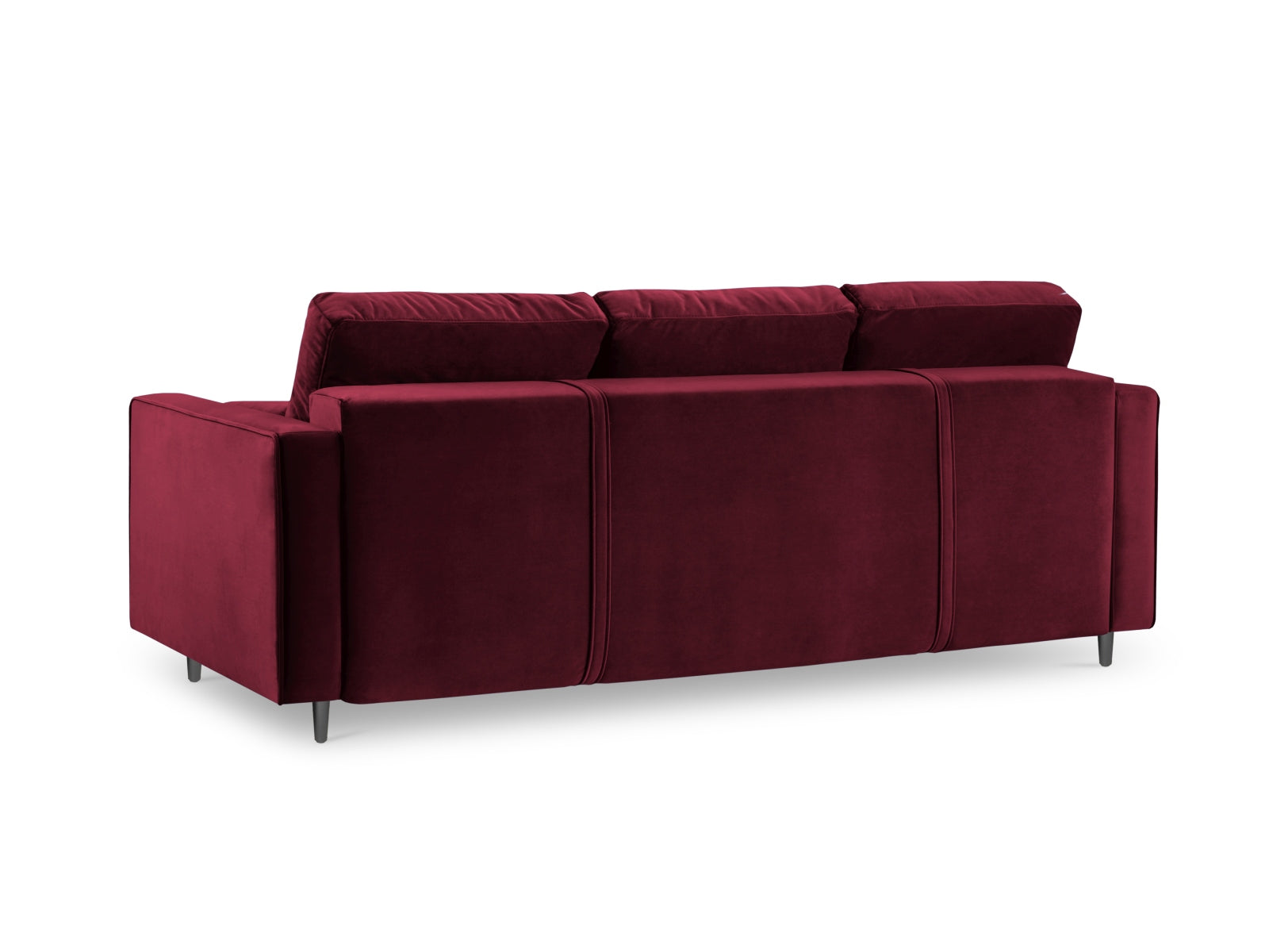 Elegantes 3-Sitzer Sofa Aspen in Red-Salvador, ideal für entspannte Stunden und als praktisches Schlafsofa mit integriertem Stauraum.