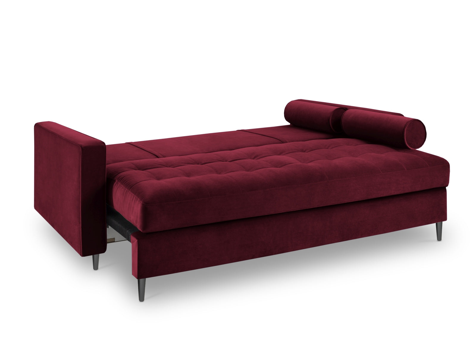 Modernes 3-Sitzer Sofa Aspen in Red-Salvador, vielseitig einsetzbar als Schlafsofa mit cleverem Stauraum für zusätzlichen Komfort.
