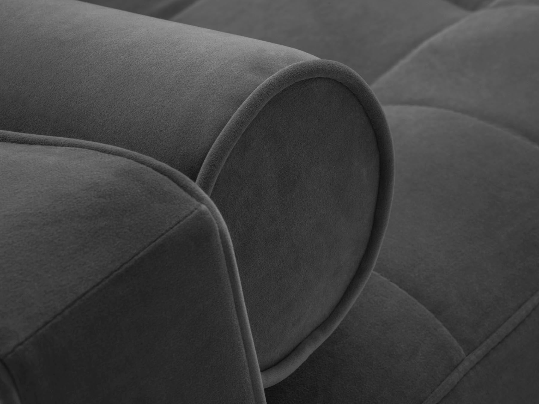 Elegantes 3-Sitzer Sofa Aspen in Dunkelgrau, ideal als Schlafsofa mit integriertem Stauraum für eine optimale Raumnutzung.