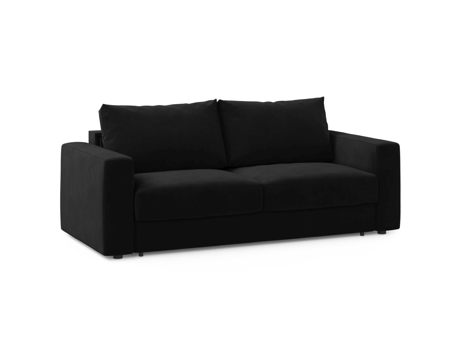 Elegantes 3-Sitzer Sofa Grena in stilvollem Schwarz, ideal als Bettsofa mit praktischer Schlaffunktion für jeden Wohnraum.