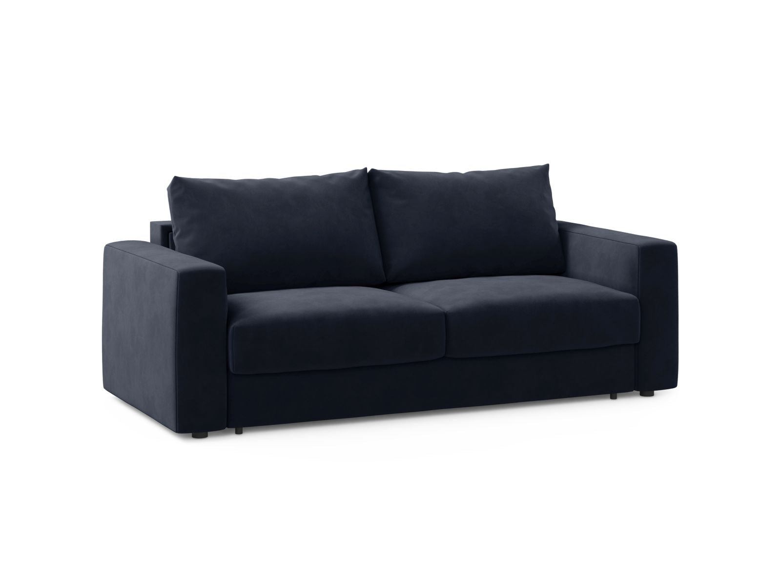 Elegantes 3-Sitzer Sofa Grena in Royal Blue mit praktischer Schlaffunktion, ideal für stilvolle Wohnräume und Gästeübernachtungen.
