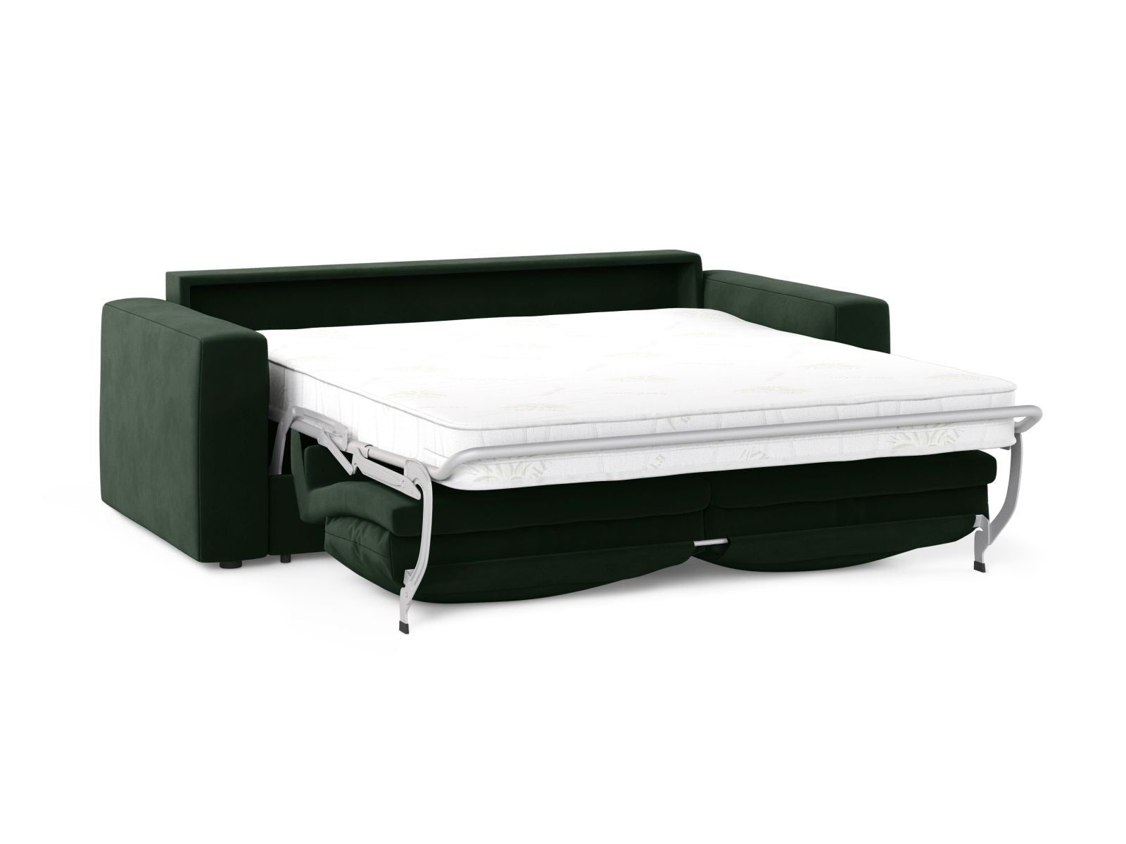 Elegantes 3-Sitzer Sofa Grena in sattem Grün, ideal als stilvolles Bettsofa für entspannte Nächte und gesellige Stunden.