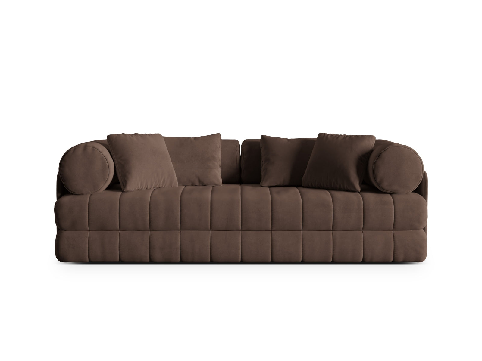 Kemi Velour Sofa mit Schlaffunktion 3 Sitzer in Chocolate präsentiert im Onlineshop von KAQTU Design AG. Bettsofa ist von Cosmopolitan Design