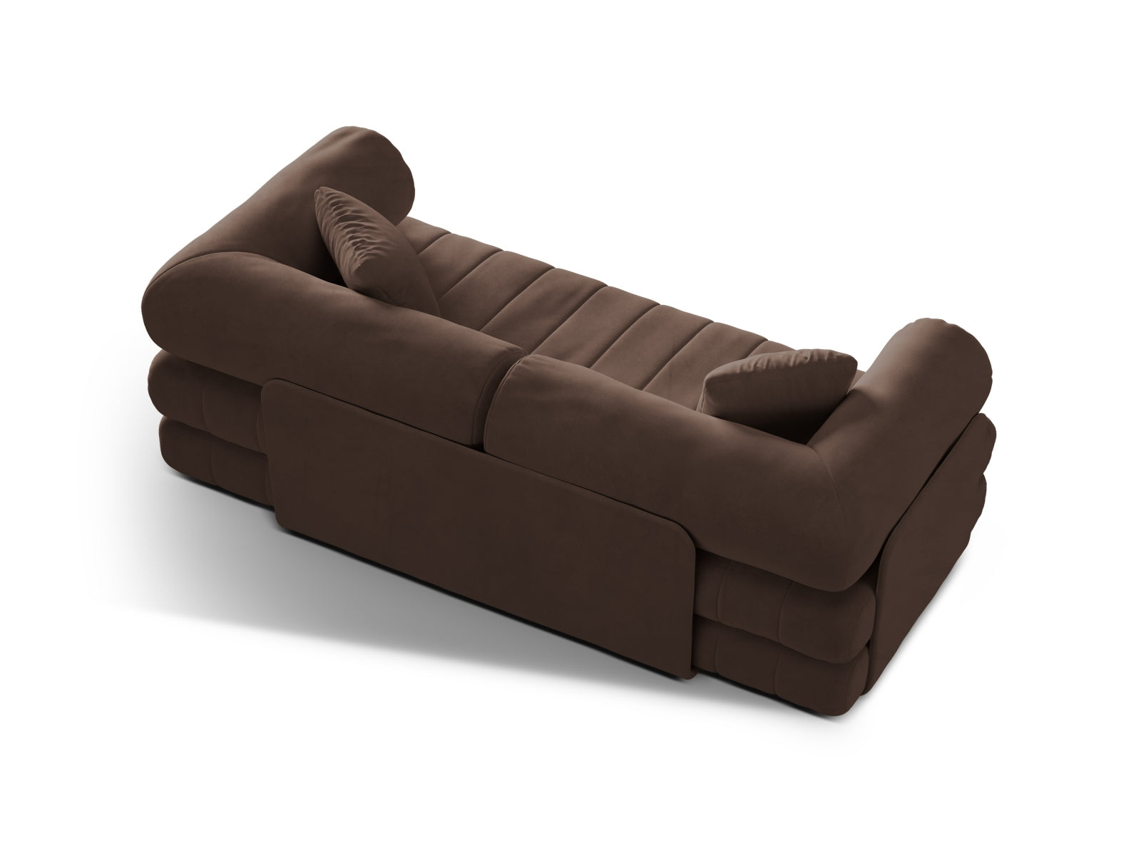 Kemi Velour Sofa mit Schlaffunktion 3 Sitzer in Chocolate präsentiert im Onlineshop von KAQTU Design AG. Bettsofa ist von Cosmopolitan Design