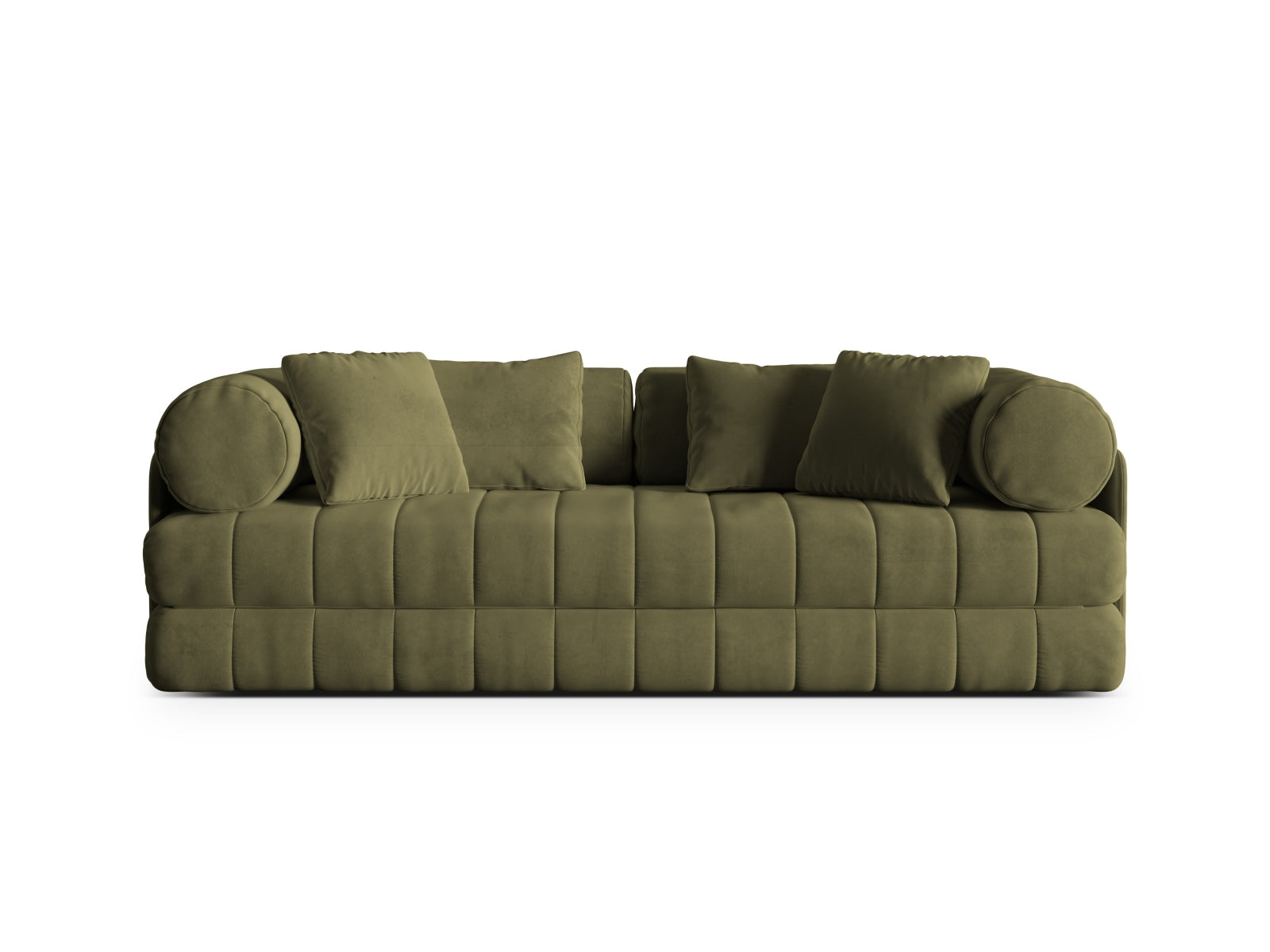 Kemi Velour Sofa mit Schlaffunktion 3 Sitzer in Green-Salvador präsentiert im Onlineshop von KAQTU Design AG. Bettsofa ist von Cosmopolitan Design