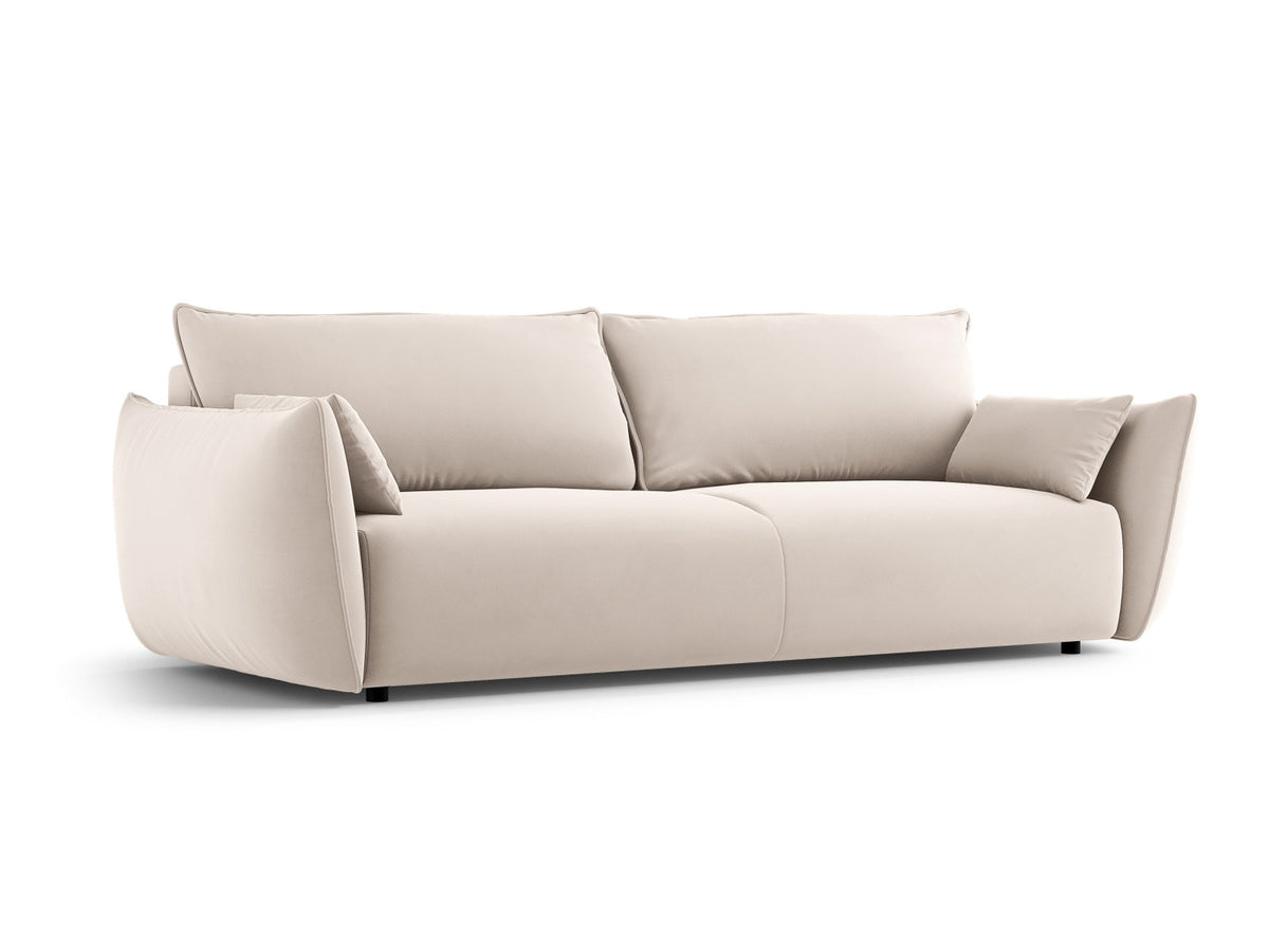 Bettsofa Matera von Cosmopolitan Design, 3-Sitzer mit Stoffbezug und schwarzen Kunststoffbeinen
