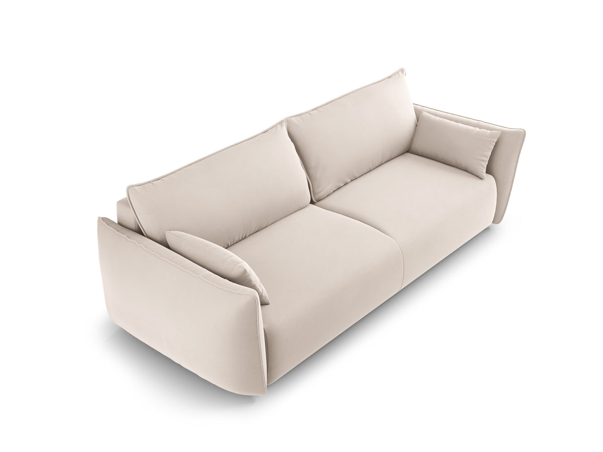 Bettsofa Matera von Cosmopolitan Design, 3-Sitzer mit Stoffbezug und schwarzen Kunststoffbeinen